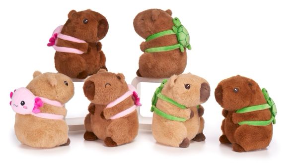 (Mis 3) CAPIBARA con zainetto animaletto –  Peluche 21cm 2ass…x36